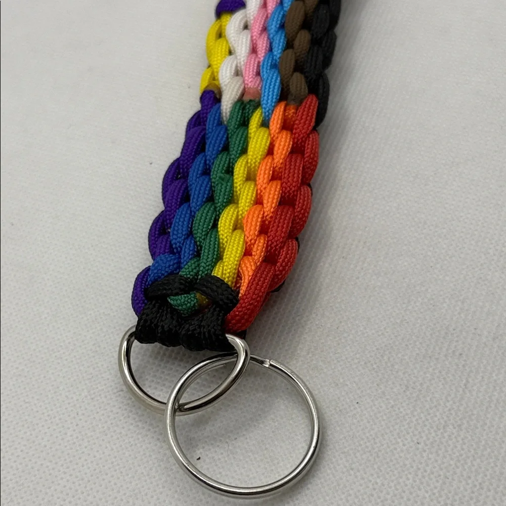 Handmade Progress Flag Style Paracord Keychain with Trigger Clip